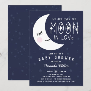 Invitation Au-Dessus Du Baby shower Lune