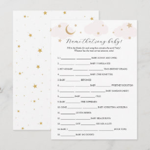 Invitation Au-dessus du nom de la lune qui chante Baby shower