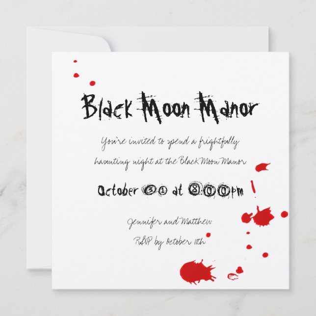 Invitation au diable sanglant Halloween sur la crè (Devant)