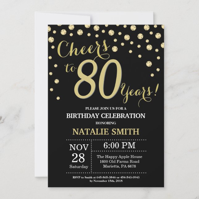 Invitation au diamant pour le 80e anniversaire de  (Devant)