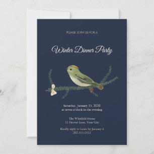 Invitation au dîner de fête de l'hiver Goldcrest