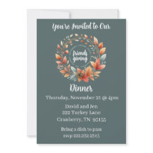 Invitation au dîner de Friendsgiving