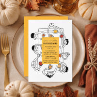 Invitation au dîner de Friendsgiving pour Thanksgi