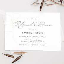 Invitation au dîner de la répétition Rose illustré