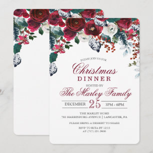 Invitation au dîner de Noël et fête de vacances