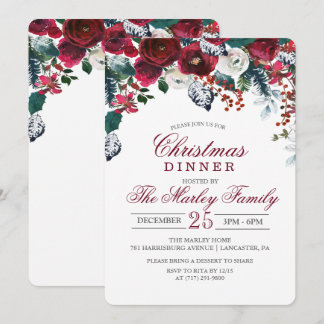 Invitation au dîner de Noël et fête de vacances