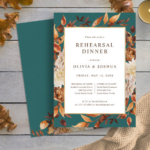Invitation au dîner de répétition automnal Teal