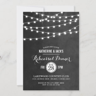 Invitation au dîner de répétition avec guirlandes