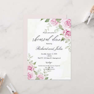 Invitation au dîner de répétition d'ANNA / Rose ro