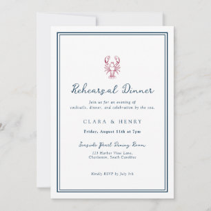 Invitation au dîner de répétition de homard chic