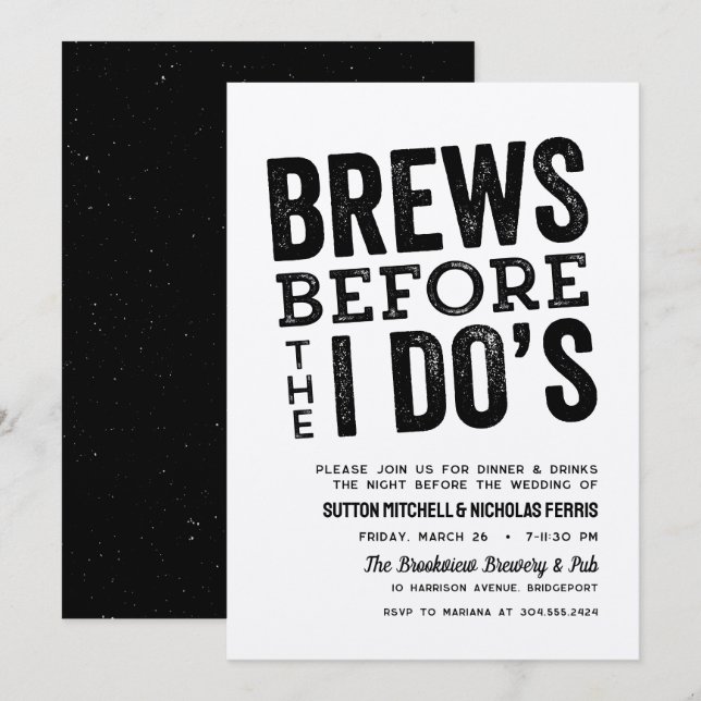 Invitation au dîner de répétition de la brasserie  (Devant / Derrière)