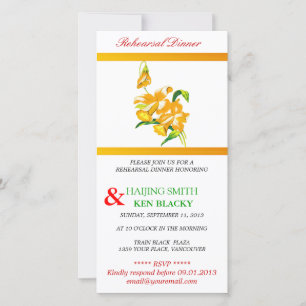 Invitation au dîner de répétition de l'orchidée ja