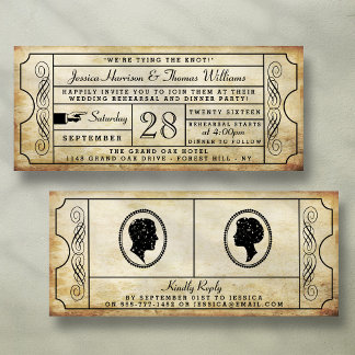 Invitation au dîner de répétition de mariage de bi