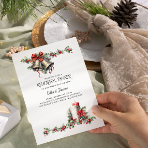Invitation au dîner de répétition de mariage hiver