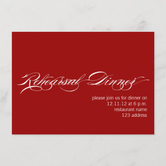 Invitation au dîner de répétition de Red White Mod