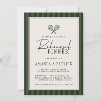 Invitation au dîner de répétition de tennis