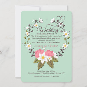 Invitation au dîner de répétition Mariage de la co