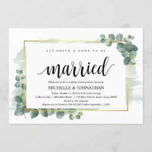 Invitation au dîner de répétition Mariage Eucalypt