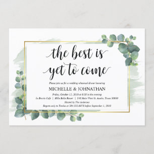 Invitation au dîner de répétition Mariage Eucalypt
