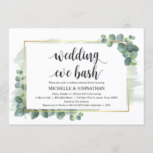 Invitation au dîner de répétition Mariage Eucalypt
