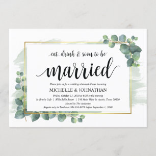 Invitation au dîner de répétition Mariage Eucalypt