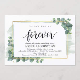 Invitation au dîner de répétition Mariage Eucalypt