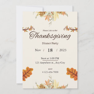 Invitation au dîner de Thanksgiving