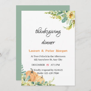 Invitation au dîner de Thanksgiving