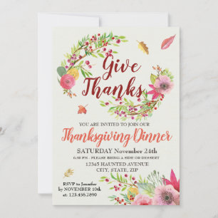 Invitation Au Dîner De Thanksgiving