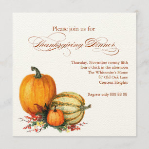 Invitation Au Dîner De Thanksgiving