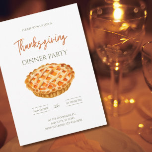 Invitation au dîner de Thanksgiving avec tarte au