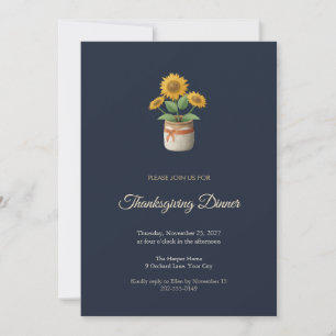 Invitation au dîner de Thanksgiving dans un pot de