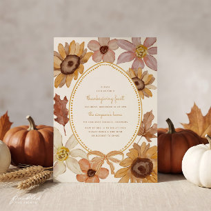 Invitation au dîner de Thanksgiving de la fleur sa