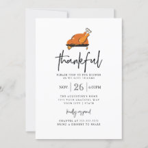 Invitation au dîner de Thanksgiving moderne