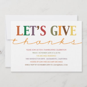 Invitation Au Dîner De Thanksgiving Moderne
