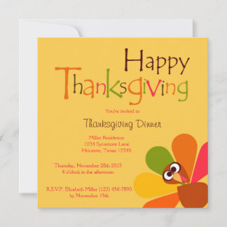 Invitation Au Dîner De Thanksgiving Pour La Turqui