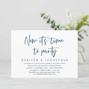 Invitation au dîner d'élopement de mariage décontr