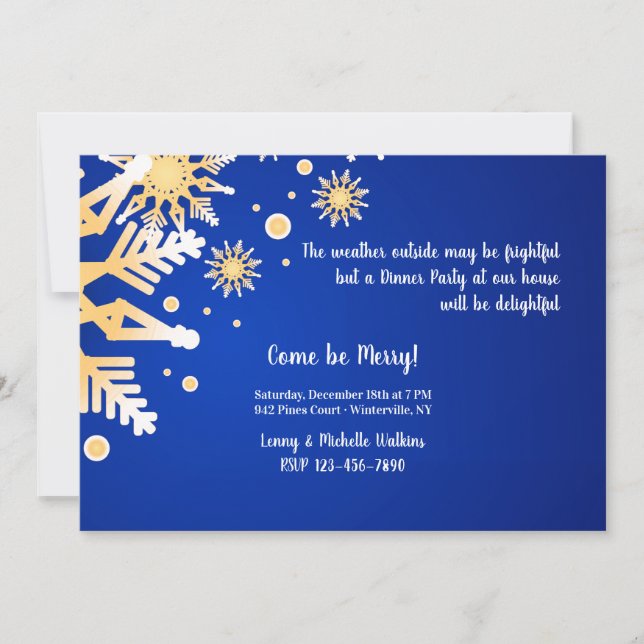 Invitation au dîner d'hiver des Snowflakes (Devant)