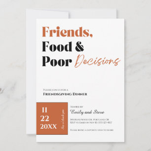 Invitation au dîner Friendsgiving