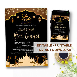 Invitation au dîner Iftar de nuit dans le désert d