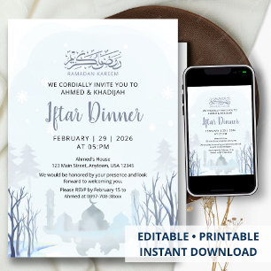 Invitation au dîner Iftar du Ramadan d'hiver Mosqu