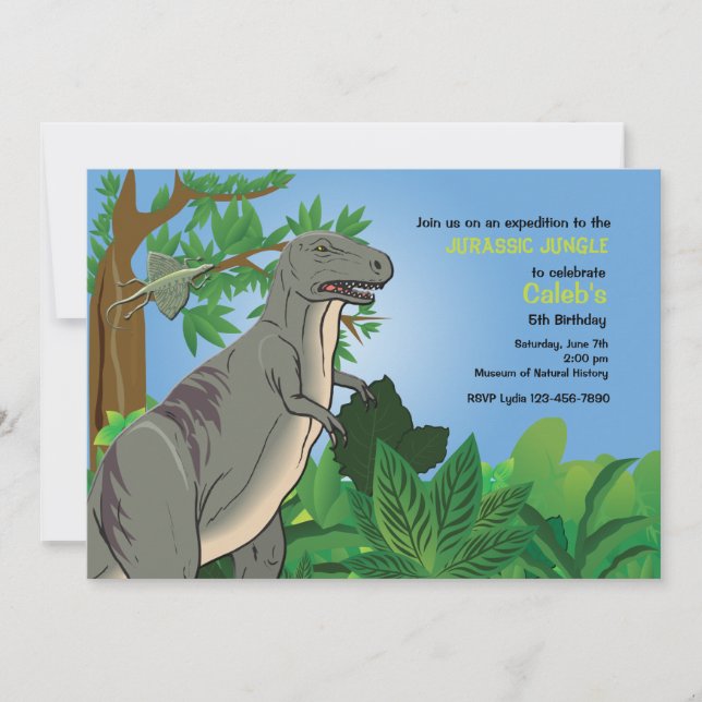 Invitation au dinosaure de la forêt T-Rex (Devant)