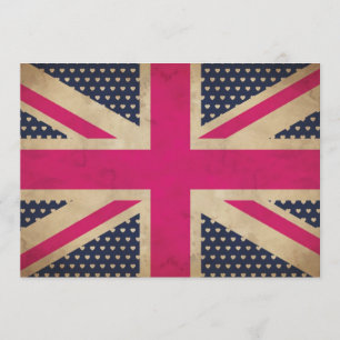 Invitation au drapeau rose