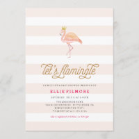 INVITATION AU FLAMANT ROSE DE BABY SHOWER FLAMINGL