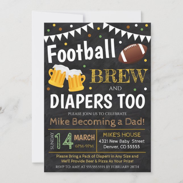 Invitation Au Football Et Au Baby shower De La Biè (Devant)