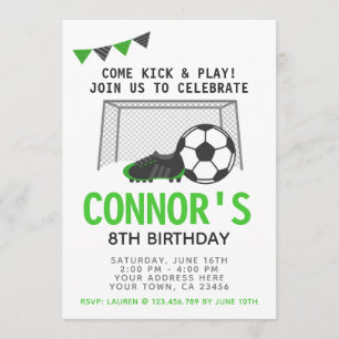 Invitation au football, fête d'anniversaire sporti