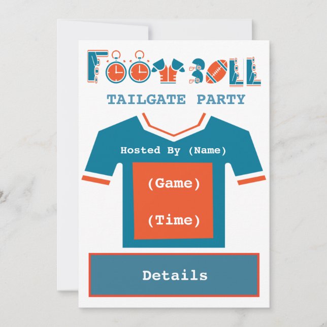 Invitation au Football Tailgate Party (Devant)