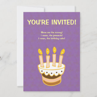 Invitation au gâteau de fête d'anniversaire