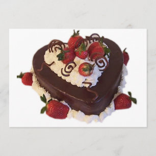 INVITATION AU GÂTEAU EN FORME DE COEUR