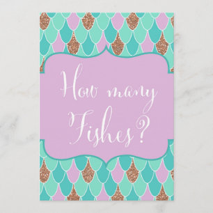 Invitation au jeu de Baby shower Purple Aqua Merma